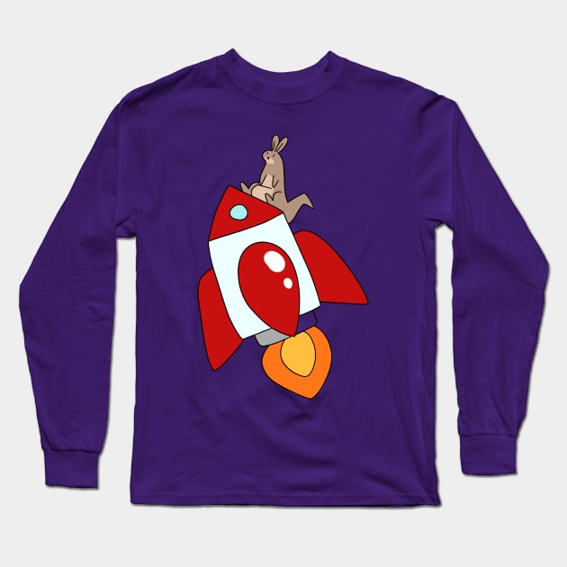 Rocket Ship Kangaroo Long Sleeve T-Shirt by saradaboru